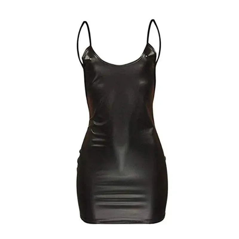 Sexy Faux Leather Dress The product hub