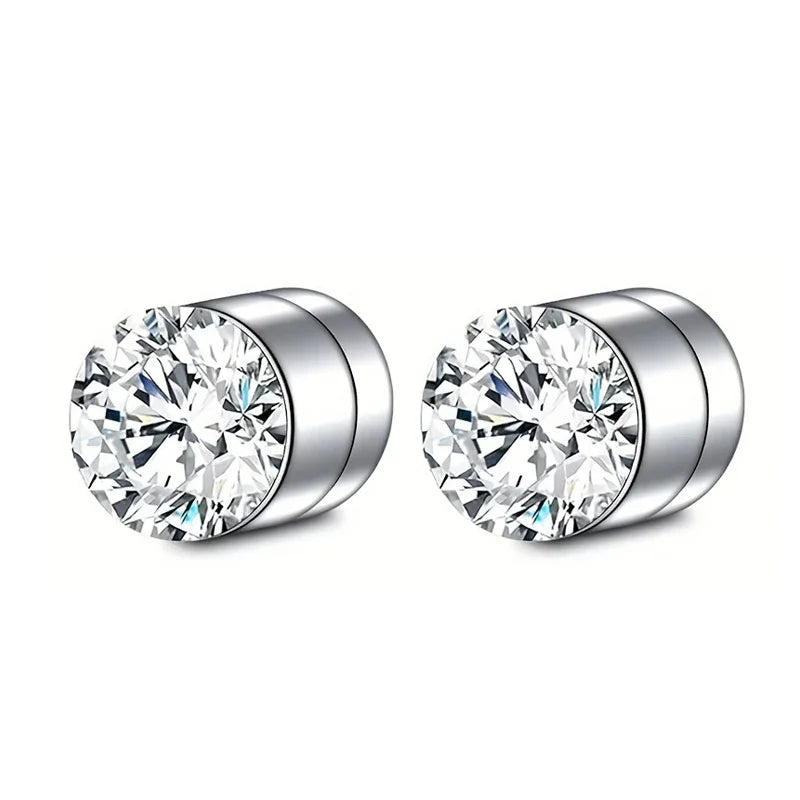 1 Pairs Crystal magnetic ear stud
