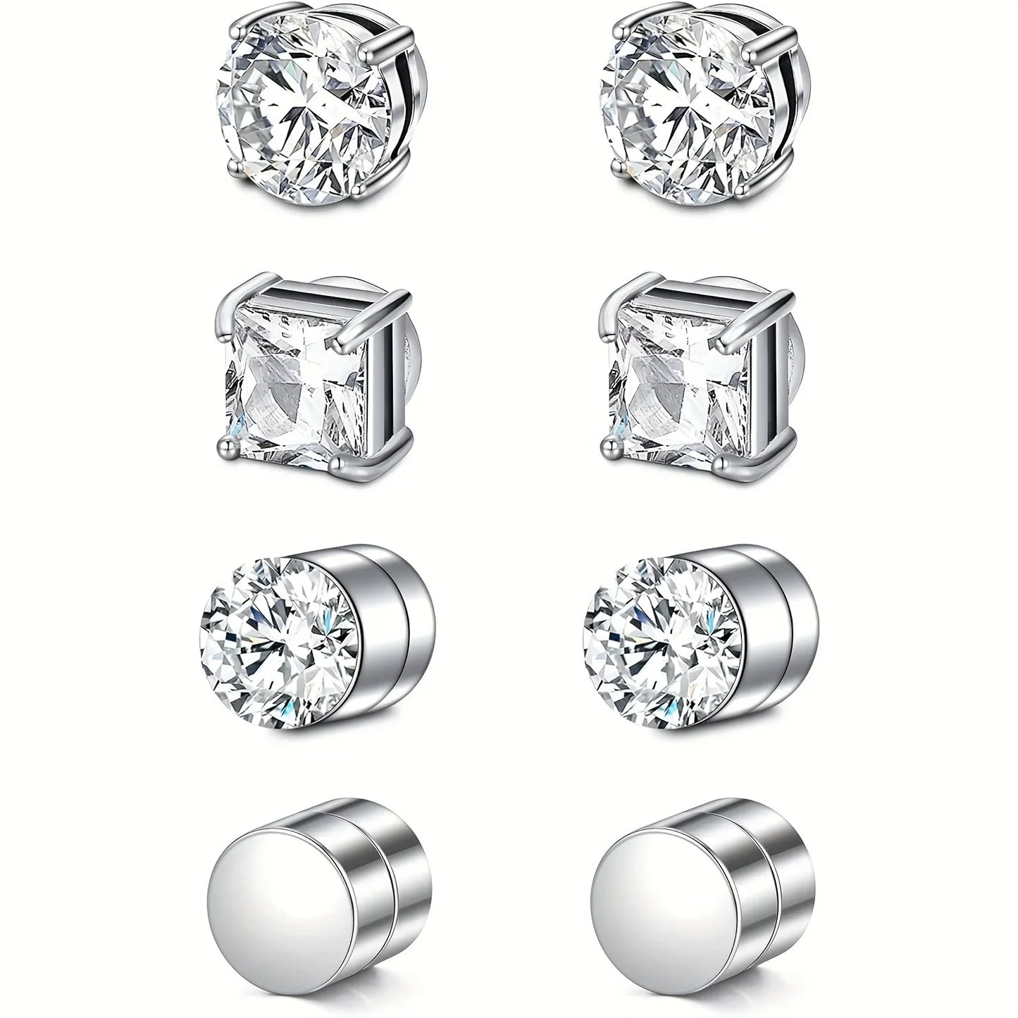 1 Pairs Crystal magnetic ear stud