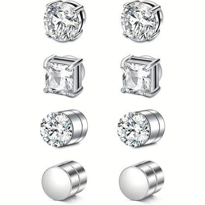 1 Pairs Crystal magnetic ear stud