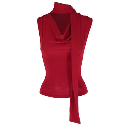 Solid Tank Summer New Women Sexy Sleeveless V-Neck